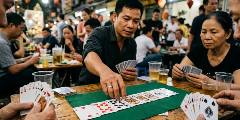 Minh họa đánh trước lá bài lớn và dây dài